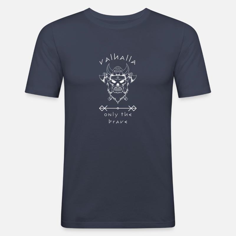 Valhalla Only the brave - Männer Slim Fit T-Shirt - Navy