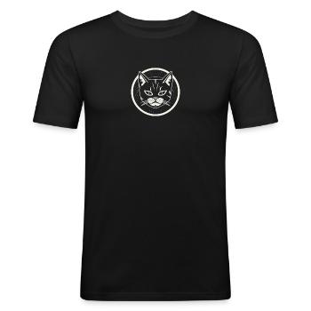 Graceful cat in vector style - Men's Slim Fit T-Shirt - black - Front - Nik (191cm)
