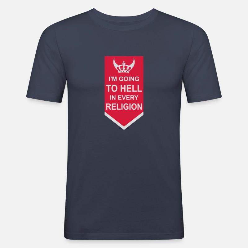 im going to hell - Männer Slim Fit T-Shirt - Navy