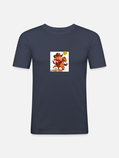 Capybara cowboy - Männer Slim Fit T-Shirt - Navy