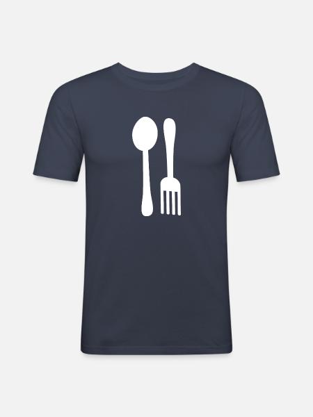 eat - Men's Slim Fit T-Shirt - navy