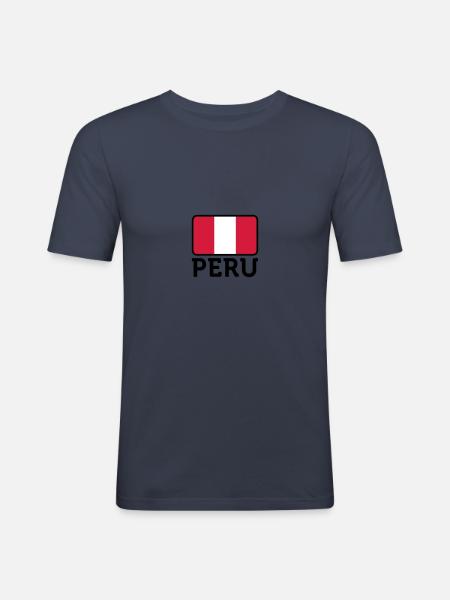 National Flag of Peru - Men's Slim Fit T-Shirt - 