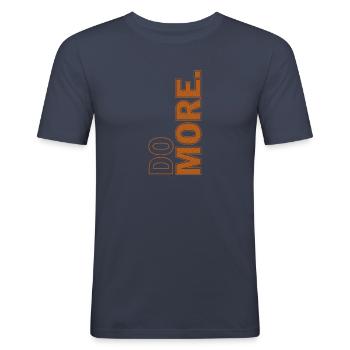 Tun Sie mehr - Männer Slim Fit T-Shirt - Navy - Vorne - Nik (191cm)
