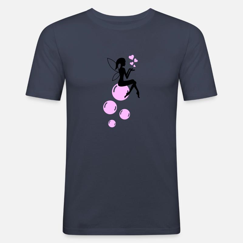Fe sæbebobler 01 - Herre Slim Fit T-Shirt - marineblå