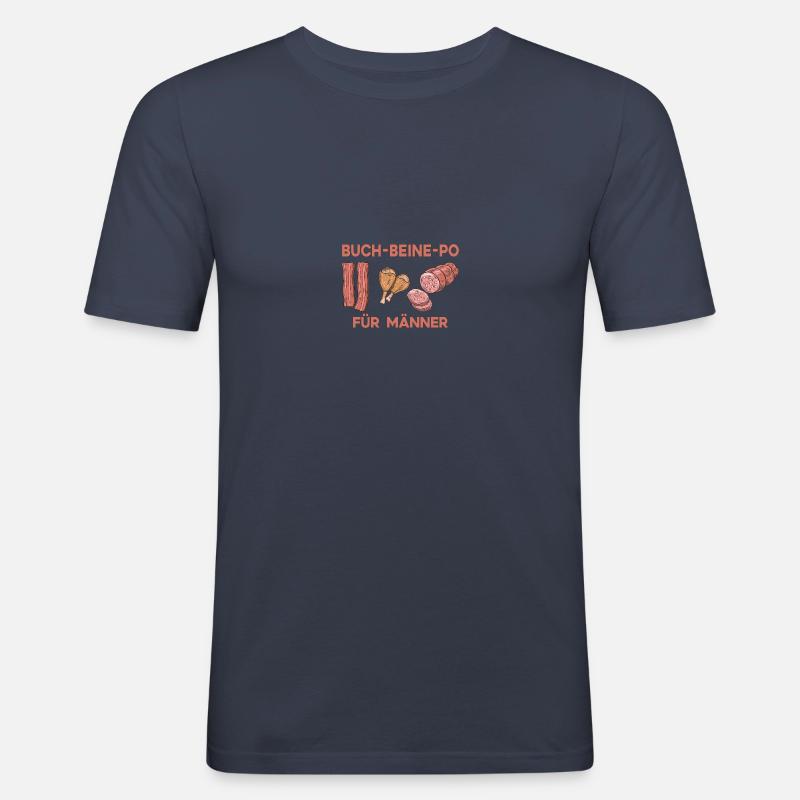 Fleisch Liebe Fleisch Schweinefleisch Hühnerfleisc - Männer Slim Fit T-Shirt - Navy