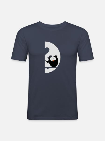 Owls left - Valentine's Day - Men's Slim Fit T-Shirt - navy