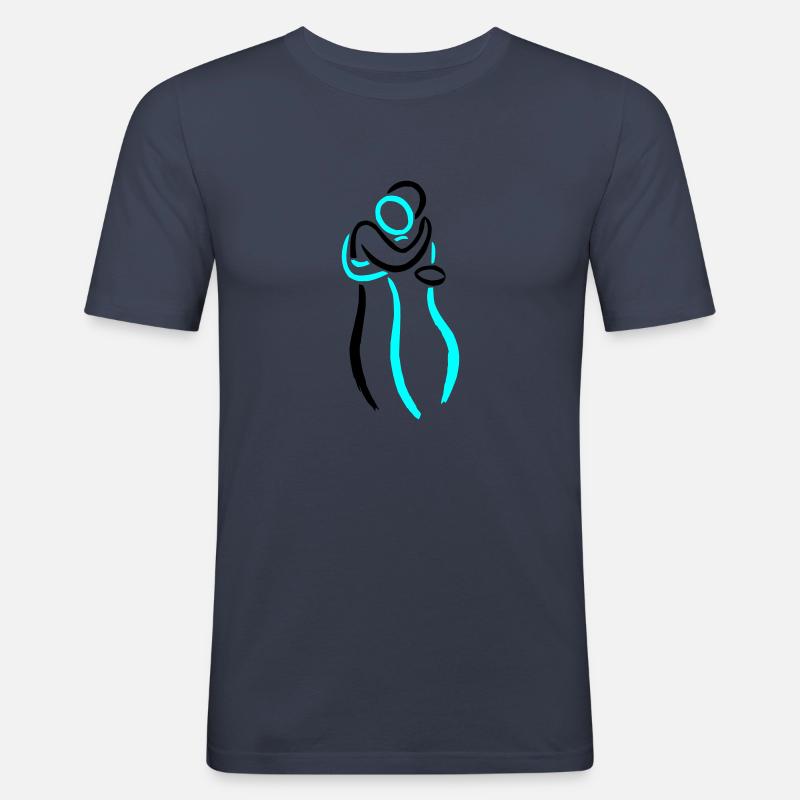 Liebe - Männer Slim Fit T-Shirt - Navy