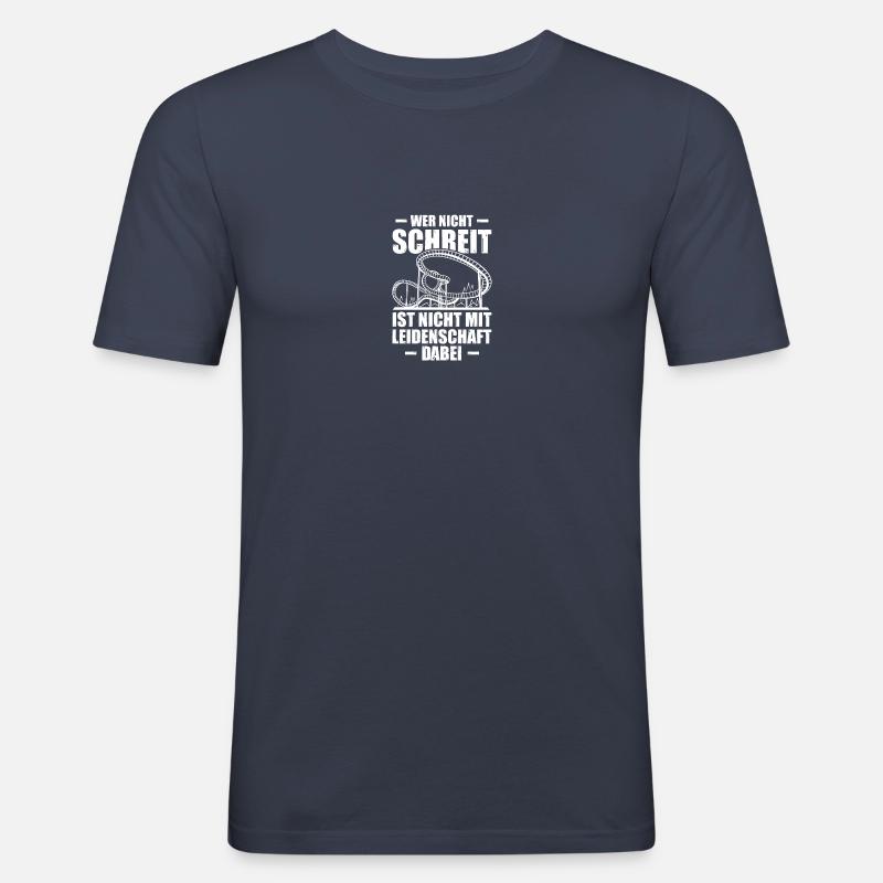 Leidenschaft Freizeitpark Rollercoaster Achterbahn - Männer Slim Fit T-Shirt - Navy
