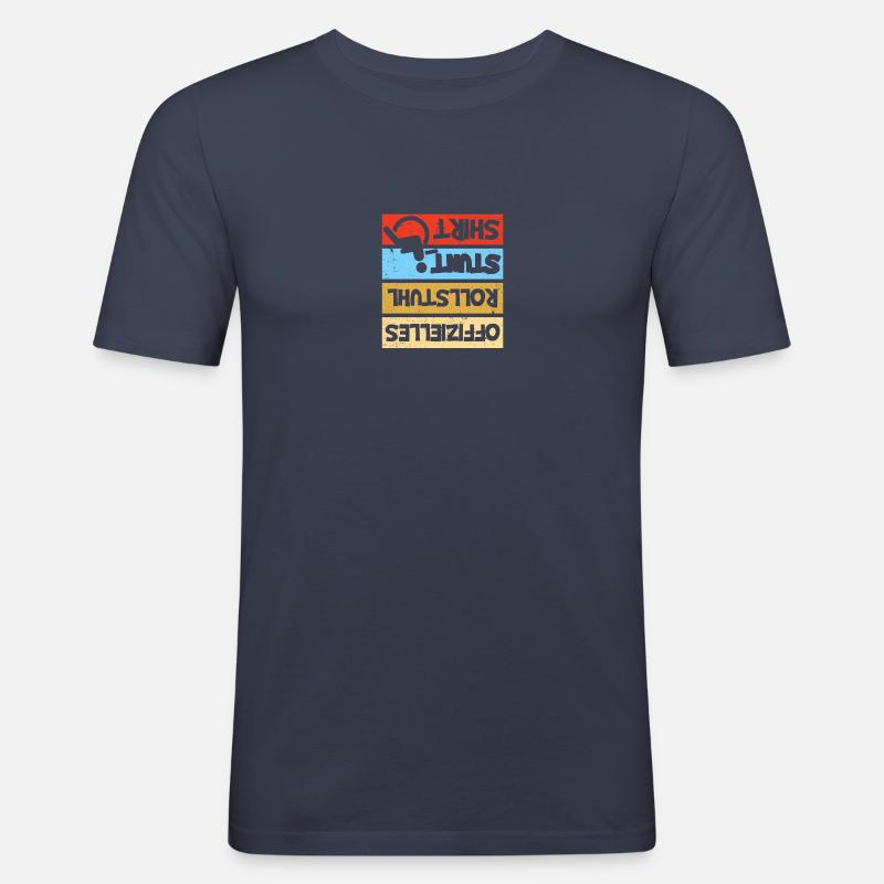 Rollstuhlfahrer Stunt Rollstuhl - Männer Slim Fit T-Shirt - Navy