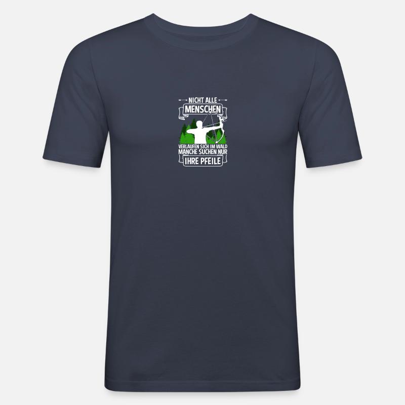 Pfeile Bogen Bogenschießen Bogenschütze - Männer Slim Fit T-Shirt - Navy