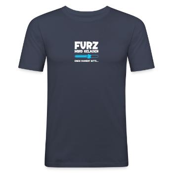 Furz wird geladen Fürze Pupsen Furzen - Männer Slim Fit T-Shirt - Navy - Vorne - Nik (191cm)