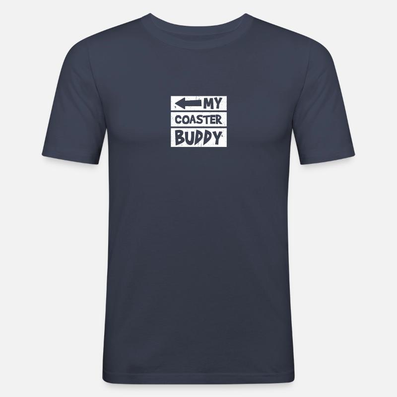 Coaster Buddy Freizeitpark Achterbahn - Männer Slim Fit T-Shirt - Navy