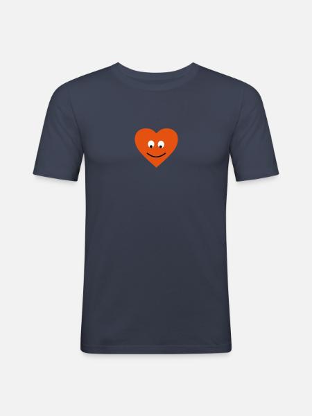 heart face - Men's Slim Fit T-Shirt - navy