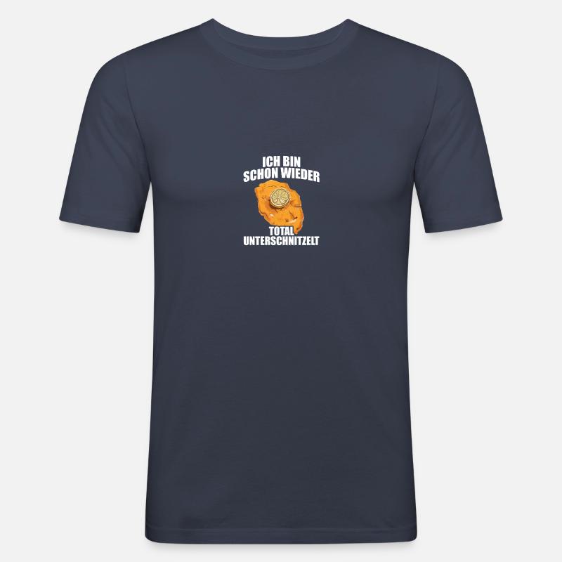 Total unterschnitzelt Schnitzel - Männer Slim Fit T-Shirt - Navy
