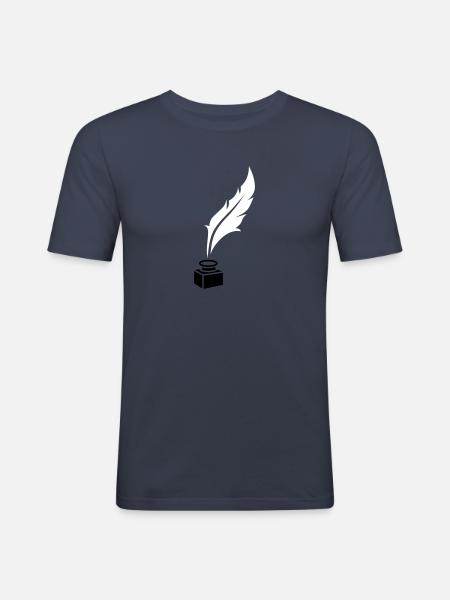 Plume - T-shirt près du corps Homme - bleu marine