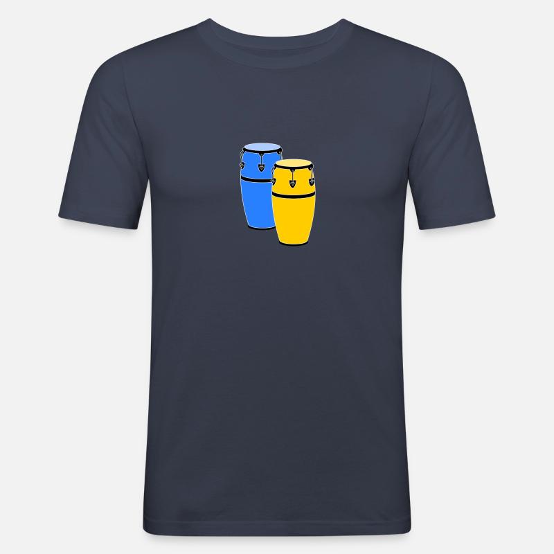 Congas - Männer Slim Fit T-Shirt - Navy