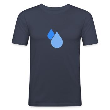 Wassertropfen - Männer Slim Fit T-Shirt - Navy - Vorne - Nik (191cm)