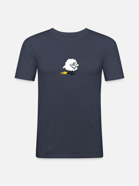 Piss Schaf - Männer Slim Fit T-Shirt - Navy