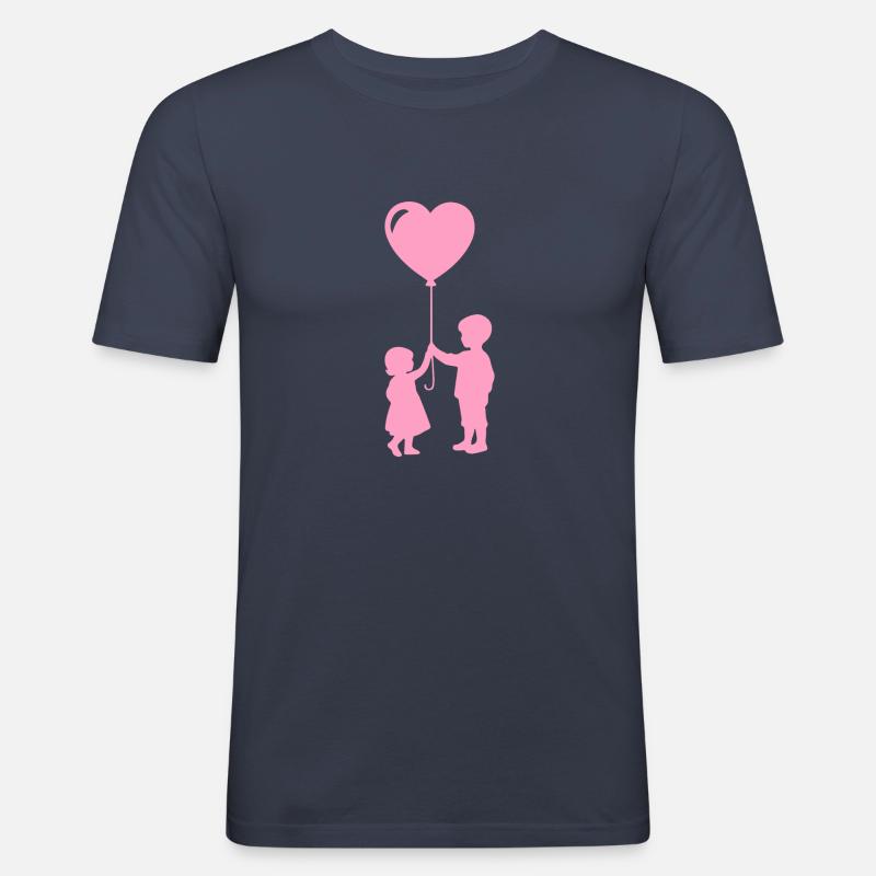 Siblings rosa - Männer Slim Fit T-Shirt - Navy