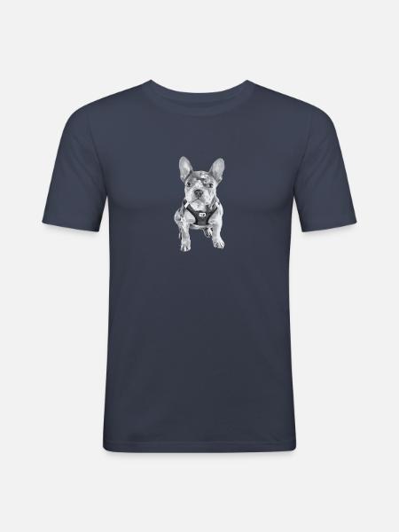 Carlos - T-shirt près du corps Homme - bleu marine