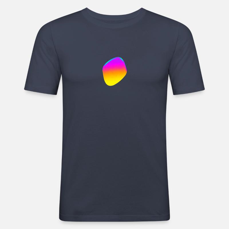 Bunte abstrackte Form - Männer Slim Fit T-Shirt - Navy