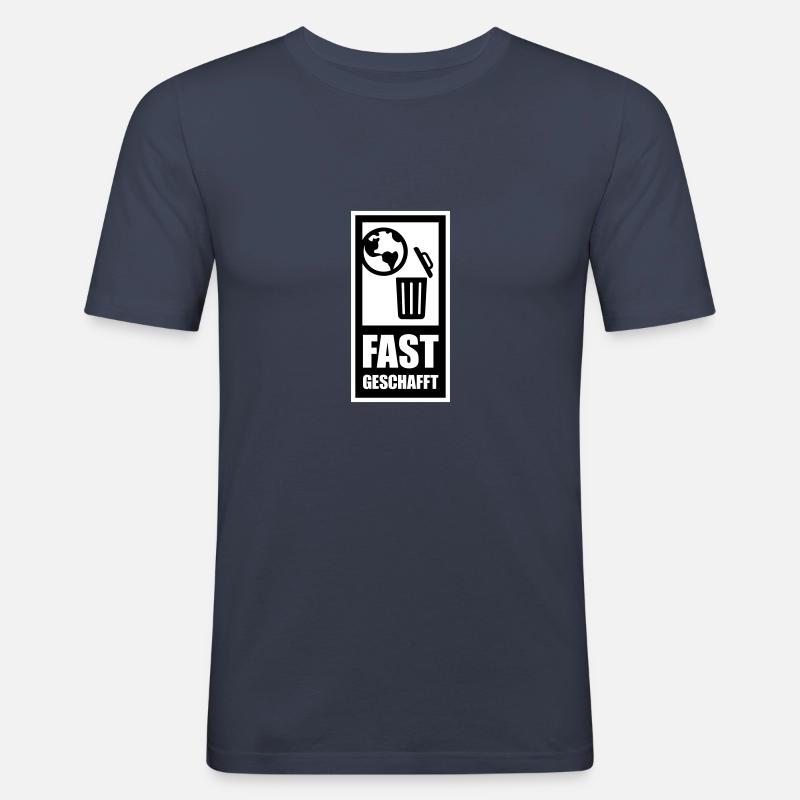 fast geschafft - Männer Slim Fit T-Shirt - Navy