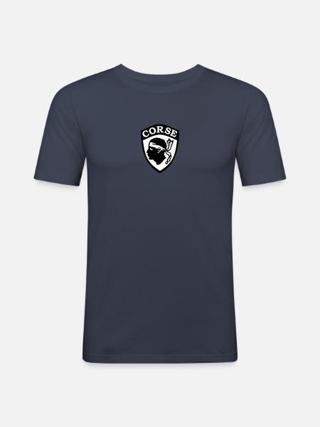 Corsica Blason - Men's Slim Fit T-Shirt - navy