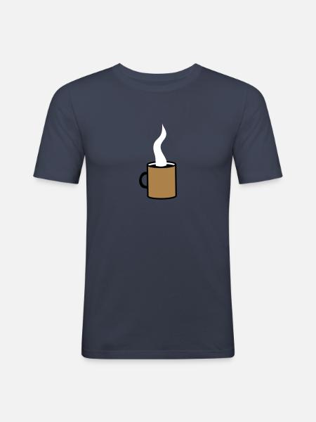 Coffee - T-shirt près du corps Homme - bleu marine
