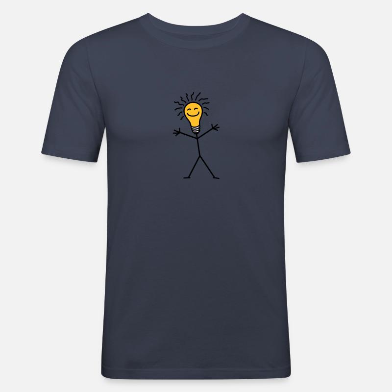 Light Bulb - Männer Slim Fit T-Shirt - Navy