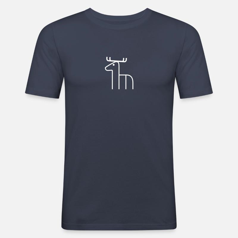 Hirsch - Männer Slim Fit T-Shirt - Navy