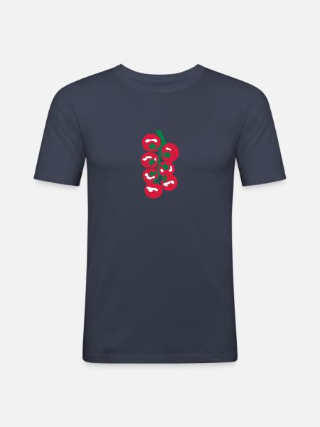 Cluster of cherry tomatoes_g1 - Men's Slim Fit T-Shirt - navy