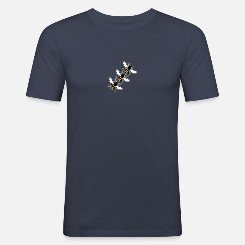 Bienen fliegen - Männer Slim Fit T-Shirt - Navy