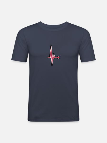 Heartbeat - Men's Slim Fit T-Shirt - navy