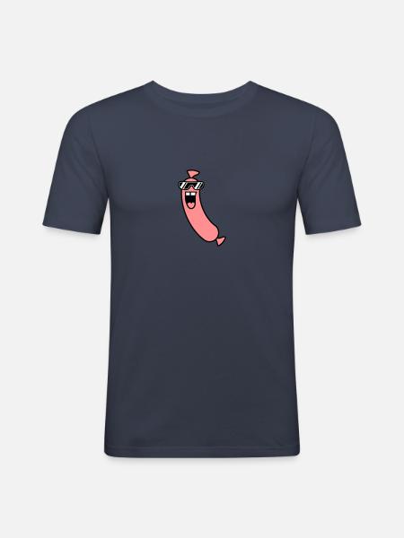 Cool Sausage - Men's Slim Fit T-Shirt - navy