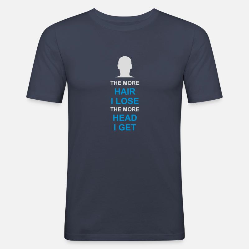 I get more head - Männer Slim Fit T-Shirt - Navy
