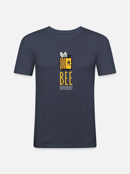 bee different Spruch Quote - Men's Slim Fit T-Shirt - navy