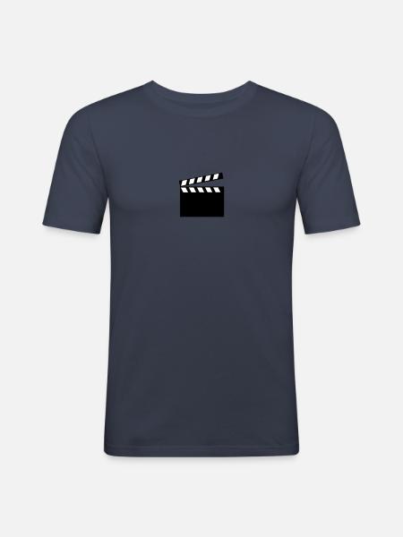 Filmklappe - Männer Slim Fit T-Shirt - Navy