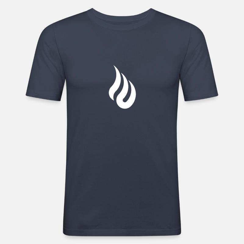 Flamme - Logo - Männer Slim Fit T-Shirt - Navy