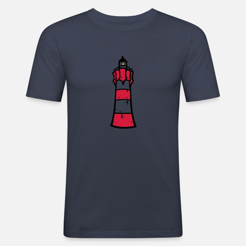 leuchtturm_3c - Männer Slim Fit T-Shirt - Navy