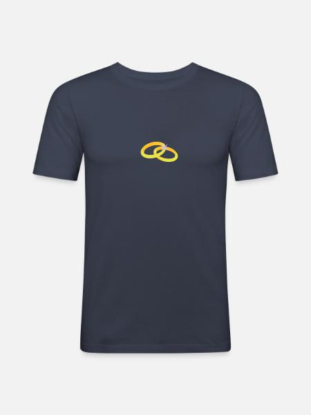 Ringe - Männer Slim Fit T-Shirt - Navy