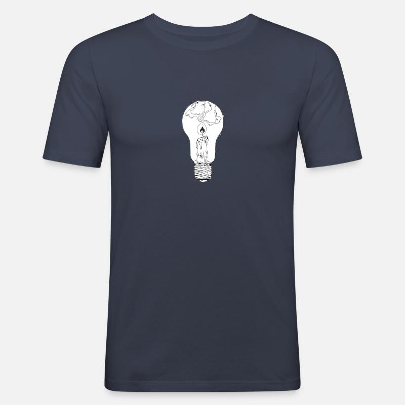 Die Lampe - Männer Slim Fit T-Shirt - Navy