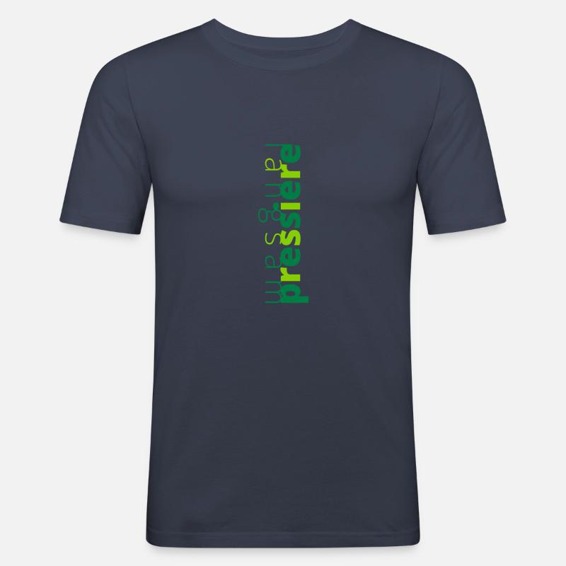 Langsam Pressiere - Männer Slim Fit T-Shirt - Navy