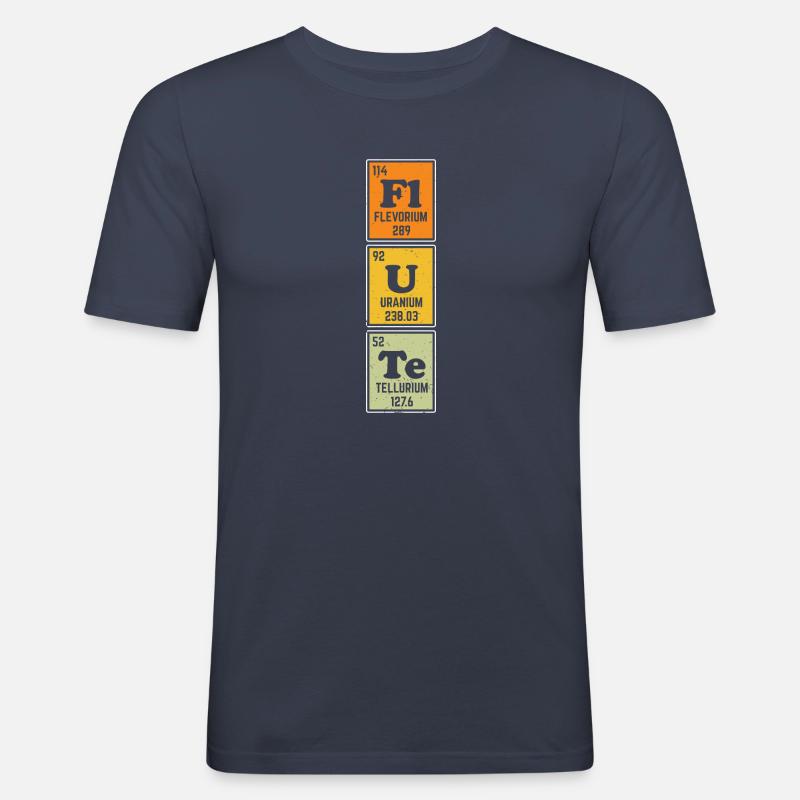 Flute Physics Elements - Männer Slim Fit T-Shirt - Navy
