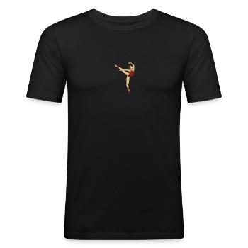 red dancer - Men's Slim Fit T-Shirt - black - Front - Nik (191cm)