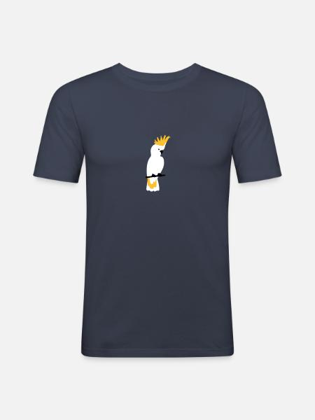 Kakadu Papagei - Männer Slim Fit T-Shirt - Navy