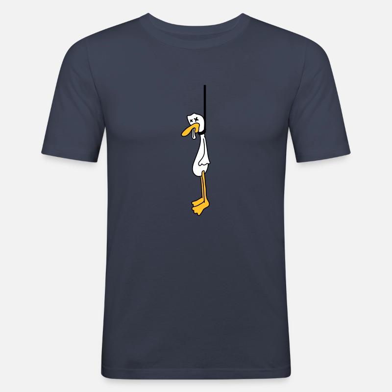 Hanged Duck - Männer Slim Fit T-Shirt - Navy