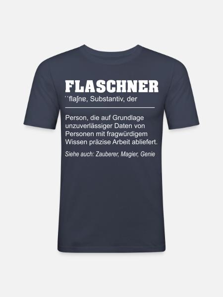 Flaschner lustige Definition - Männer Slim Fit T-Shirt - Navy