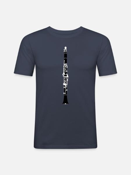 Music - Clarinet Music Instruments - Men's Slim Fit T-Shirt - navy