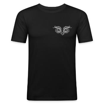 Sheet music owl - Men's Slim Fit T-Shirt - black - Front - Nik (191cm)