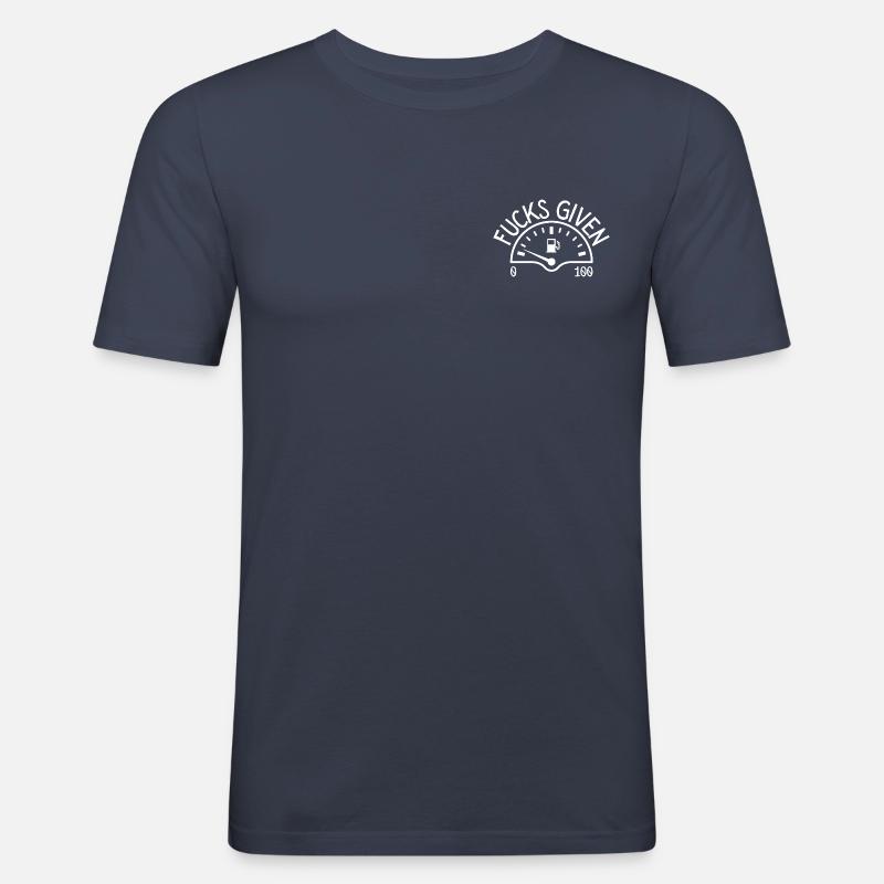 Zero Fucks Given - Männer Slim Fit T-Shirt - Navy